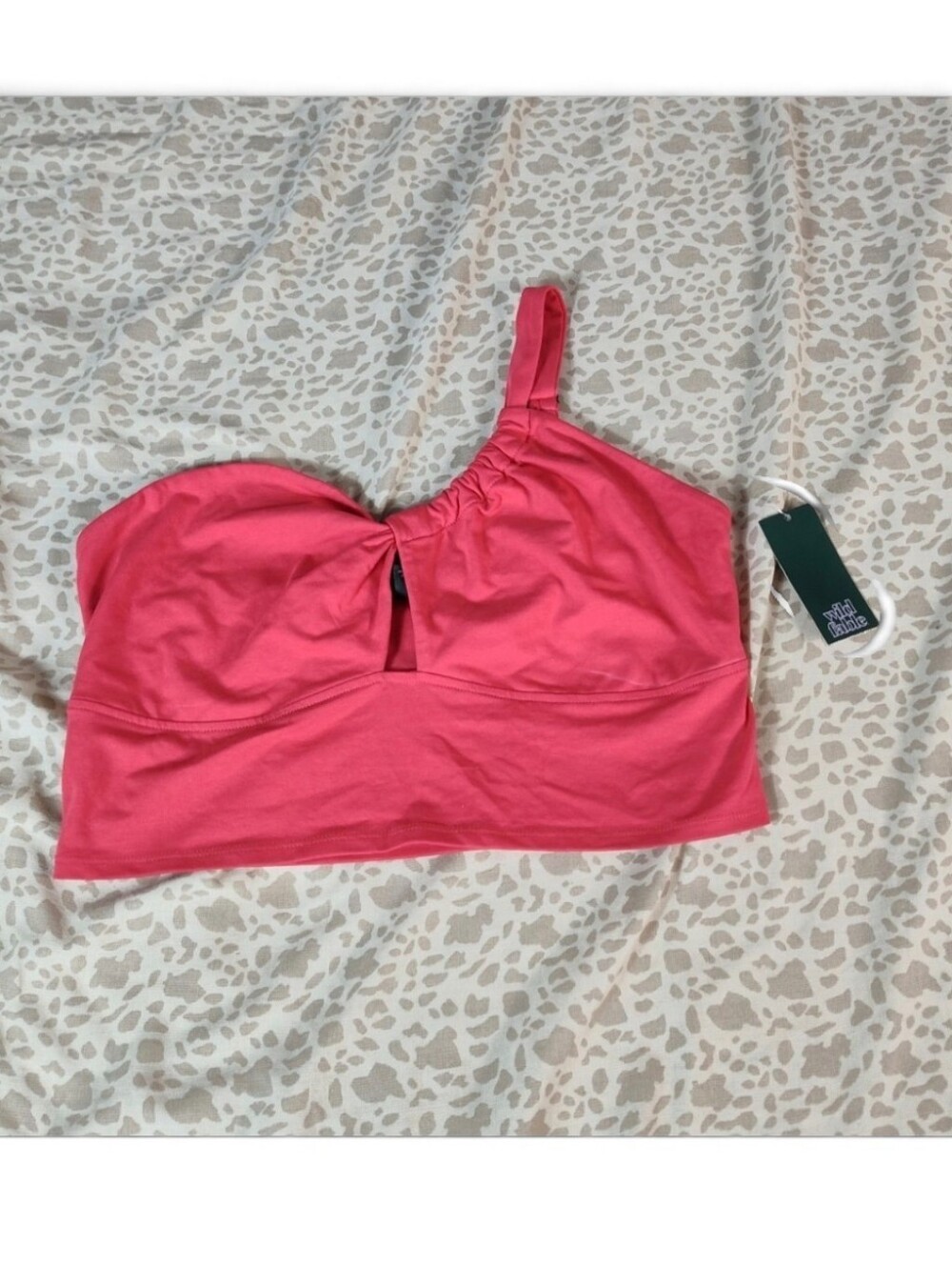 Wild Fable Pink One-Shoulder Crop Top XL NWT